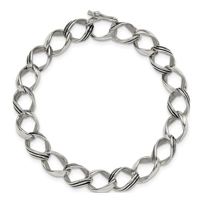 Men's Stainless Steel 10mm Fancy Link Chain Bracelet – view 5