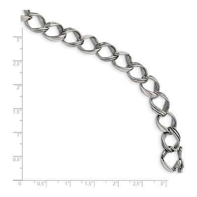 Men's Stainless Steel 10mm Fancy Link Chain Bracelet – view 6