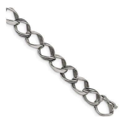 Men's Stainless Steel 10mm Fancy Link Chain Bracelet