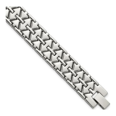 Stainless Steel 15mm Fancy Link Chain Bracelet