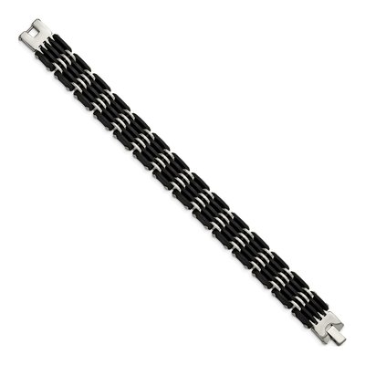Stainless Steel Black Rubber Bracelet – view 4