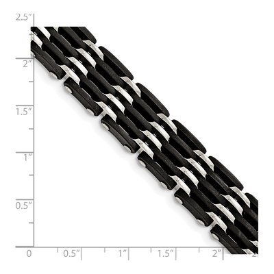 Stainless Steel Black Rubber Bracelet – view 6