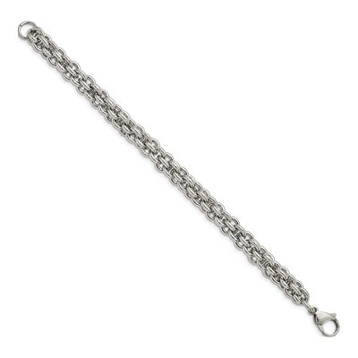 Men's Stainless Steel 10mm Fancy Link Chain Bracelet – view 4