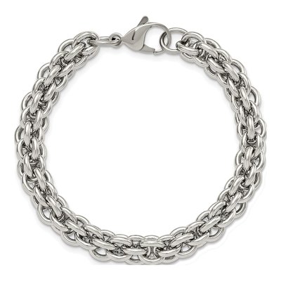 Men's Stainless Steel 10mm Fancy Link Chain Bracelet – view 5
