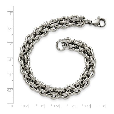 Men's Stainless Steel 10mm Fancy Link Chain Bracelet – view 6