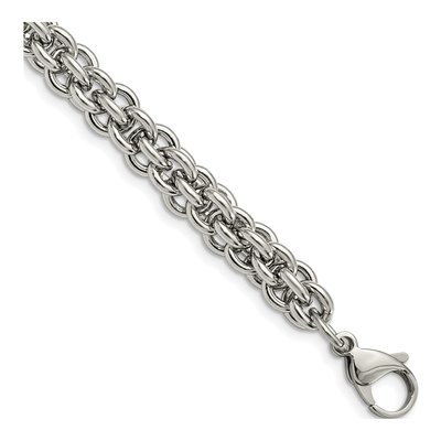 Men's Stainless Steel 10mm Fancy Link Chain Bracelet