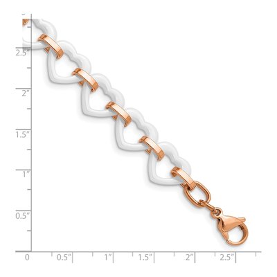 Stainless Steel IP Ceramic Heart Bracelet – view 6
