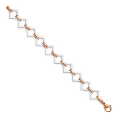 Stainless Steel 15mm IP Ceramic Open Fancy Link Chain Bracelet – view 4