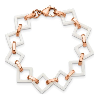 Stainless Steel 15mm IP Ceramic Open Fancy Link Chain Bracelet – view 5