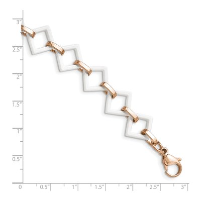 Stainless Steel 15mm IP Ceramic Open Fancy Link Chain Bracelet – view 6