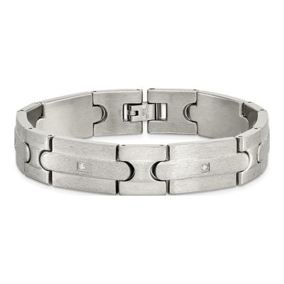Stainless Steel CZ Link Bracelet – view 5