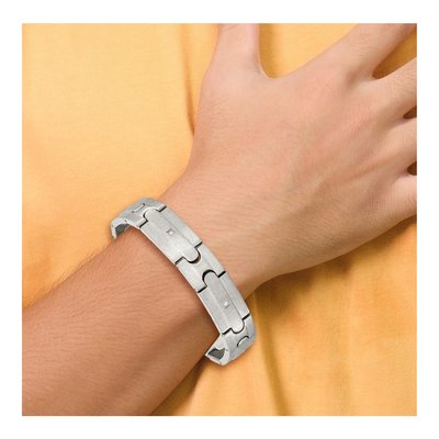 Stainless Steel CZ Link Bracelet – view 7