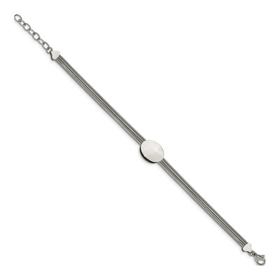 Stainless Steel Oval Link Bracelet, 7.25in | Chisel – view 3