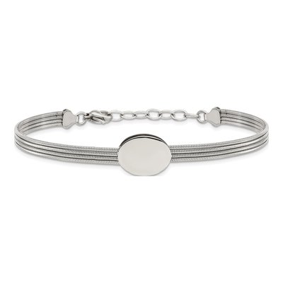 Stainless Steel Oval Link Bracelet, 7.25in | Chisel – view 4