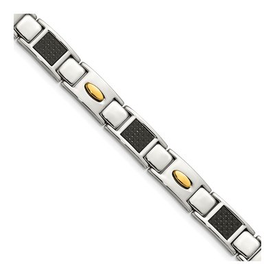 Stainless Steel IP Carbon Fiber Bracelet