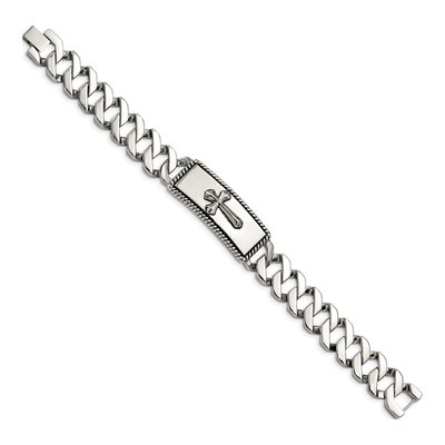 Stainless Steel Cross ID Bracelet – view 4