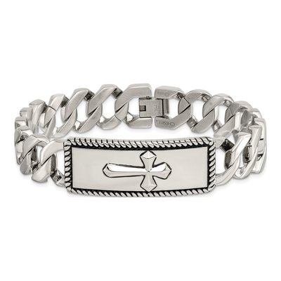 Stainless Steel Cross ID Bracelet – view 5