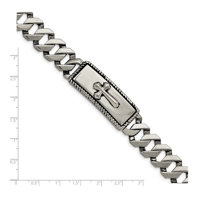 Stainless Steel Cross ID Bracelet – view 6