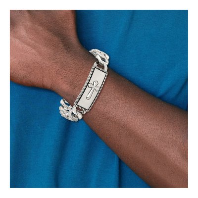 Stainless Steel Cross ID Bracelet – view 7