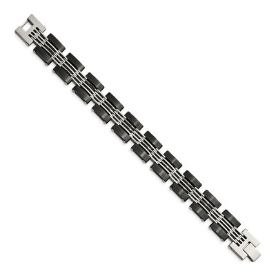 Black Stainless Steel Link Bracelet – view 4