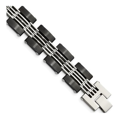 Black Stainless Steel Link Bracelet