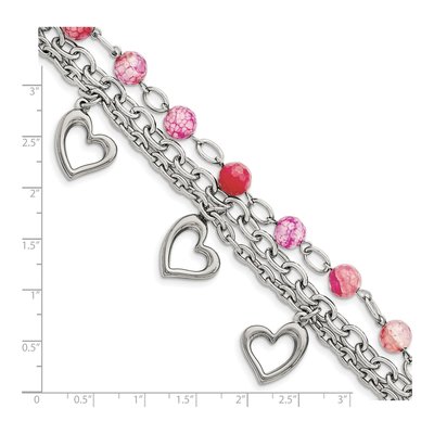 Stainless Steel Agate Heart Bracelet – view 5