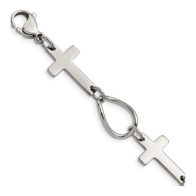 Stainless Steel Cross Bracelet