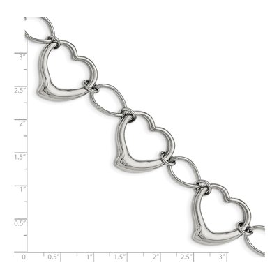 Stainless Steel Heart Link Bracelet – view 6