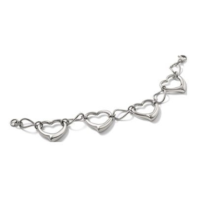 Stainless Steel Heart Link Bracelet – view 7