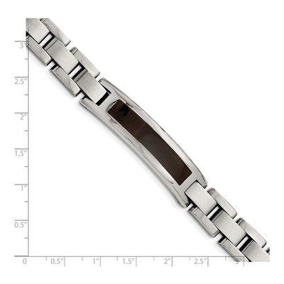 Stainless Steel Black Koa Wood ID Bracelet – view 6