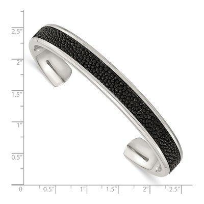 Men's Chisel Stainless Steel Stingray Cuff Bangle – view 4