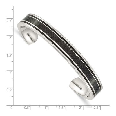 Black Stainless Steel Cuff Bracelet – view 5
