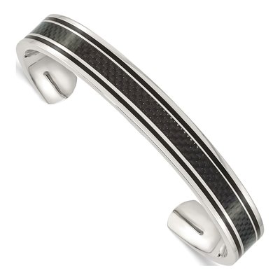 Black Stainless Steel Cuff Bracelet