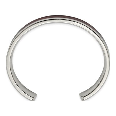 Stainless Steel Koa Wood Inlay Cuff Bracelet – view 4