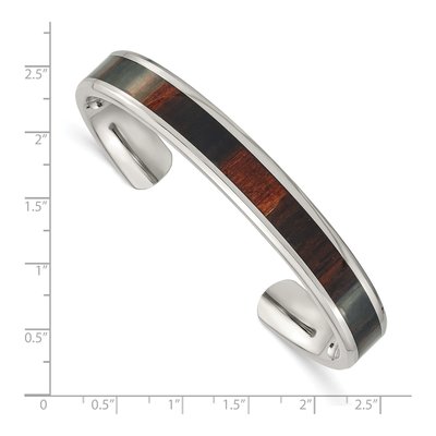 Stainless Steel Koa Wood Cuff Bracelet – view 5