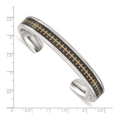 Stainless Steel IP Cross Cuff Bracelet – view 4