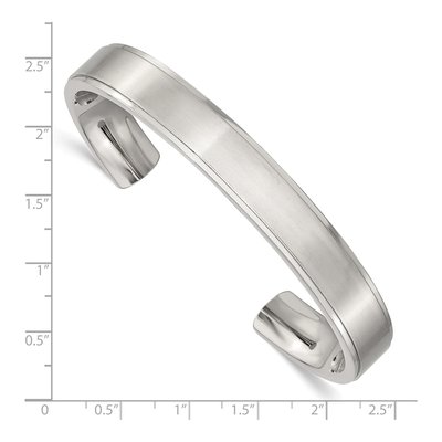 Stainless Steel Ridged Cuff Bracelet – view 5