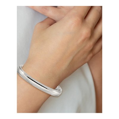 Stainless Steel Grooved Cuff Bracelet – view 6
