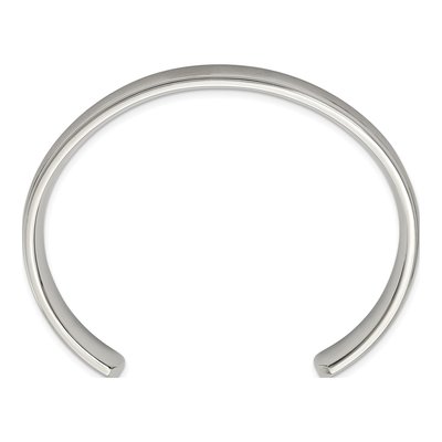 Stainless Steel Ridged Cuff Bracelet – view 4