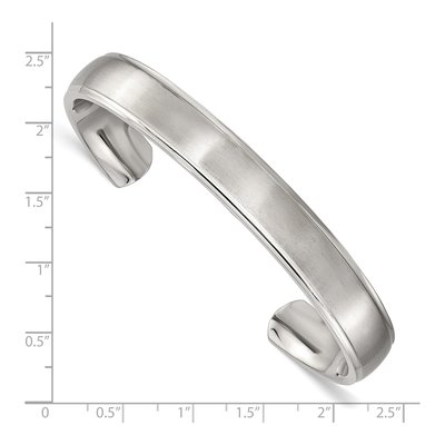 Stainless Steel Ridged Cuff Bracelet – view 5
