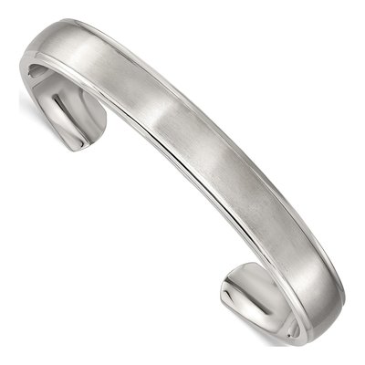 Stainless Steel Ridged Cuff Bracelet