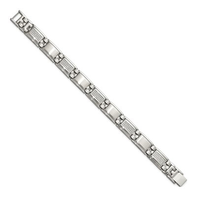 Stainless Steel 3/4 ct tw Diamond Matte Bracelet – view 4
