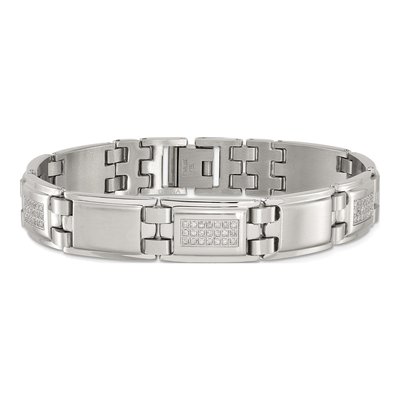 Stainless Steel 3/4 ct tw Diamond Matte Bracelet – view 5