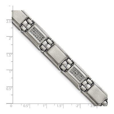 Stainless Steel 3/4 ct tw Diamond Matte Bracelet – view 6