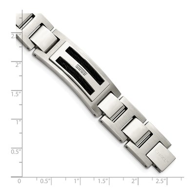 Black Stainless Steel 1/20 ct tw Diamond Matte Bracelet – view 6