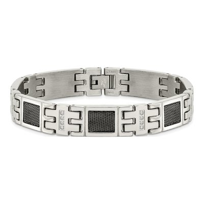 Black Stainless Steel 1/3 ct tw Diamond Mesh Bracelet – view 5