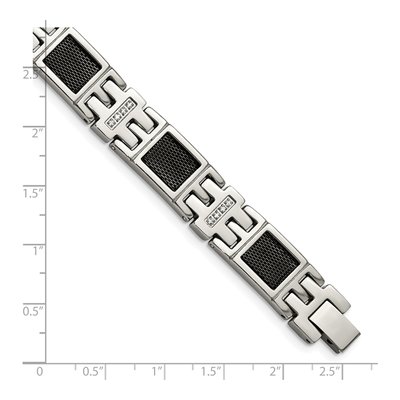 Black Stainless Steel 1/3 ct tw Diamond Mesh Bracelet – view 6