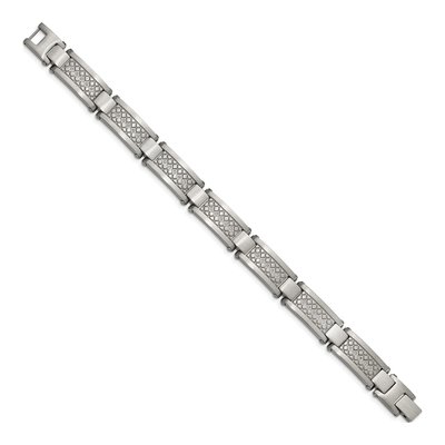 Stainless Steel 1/10 ct tw Diamond Link Bracelet – view 4