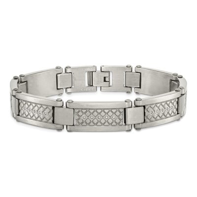 Stainless Steel 1/10 ct tw Diamond Link Bracelet – view 5