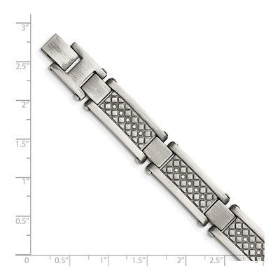 Stainless Steel 1/10 ct tw Diamond Link Bracelet – view 6